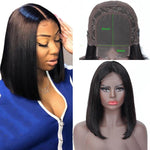 Perruque Lace frontal lisse en cheveux naturels courts