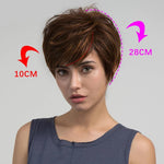 perruque coupe garconne mèches miel synthétique