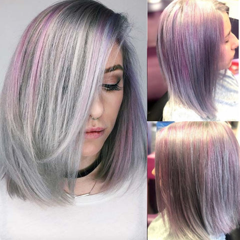 perruque gris rose