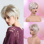 Perruque Blond polaire courte cheveux synthétiques