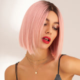 Perruque rose pale