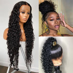 Perruque bouclée en cheveux naturels 360