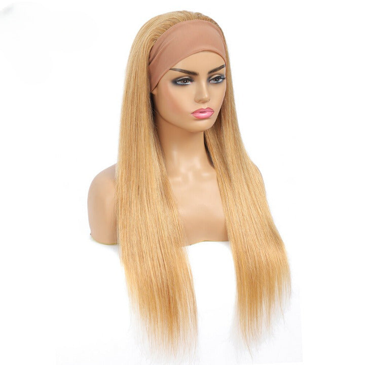 Perruque longue Blonde avec bandeau 