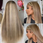 perruque naturelle blond miel lisse