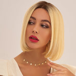 Perruque naturelle blond platine