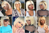 perruque blonde frange