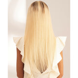 Perruque naturelle Blond Platine longue lisse