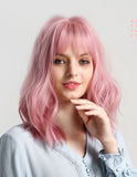 Perruque Rose Carré long cheveux synthétiques