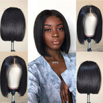 perruque noire courte cheveux lisse