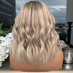 Arrière cheveux humains blonds cendrés