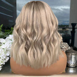 Arrière cheveux humains blonds cendrés