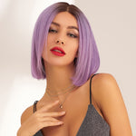 perruque courte violette naturelle