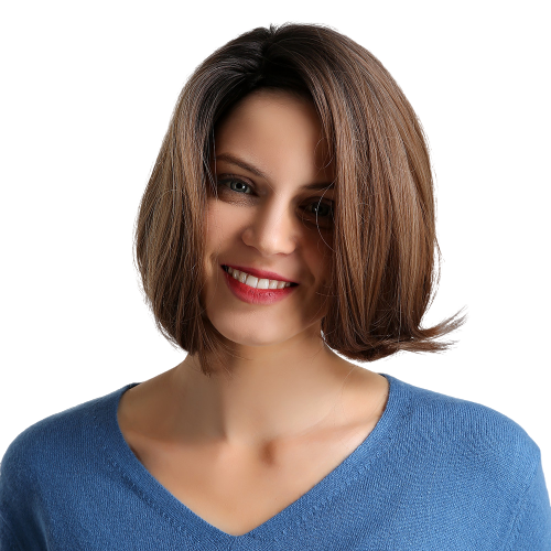 Perruque Lace Frontale En Cheveux Naturels Brun Châtain - Coupe Pixie Courte (20 Cm), Effet Très Naturel