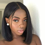 Perruque lace front noir courte