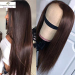 Perruque marron chocolat naturelle Lisse
