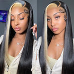 Perruque noir cheveux blond