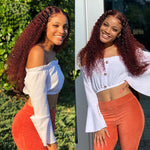 perruque bordeaux cheveux bouclés