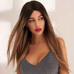 Longue Perruque naturelle caramel