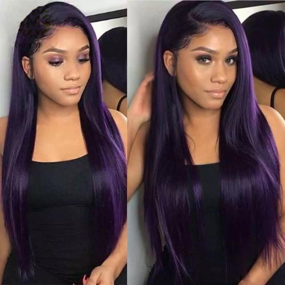 Perruque violet foncé