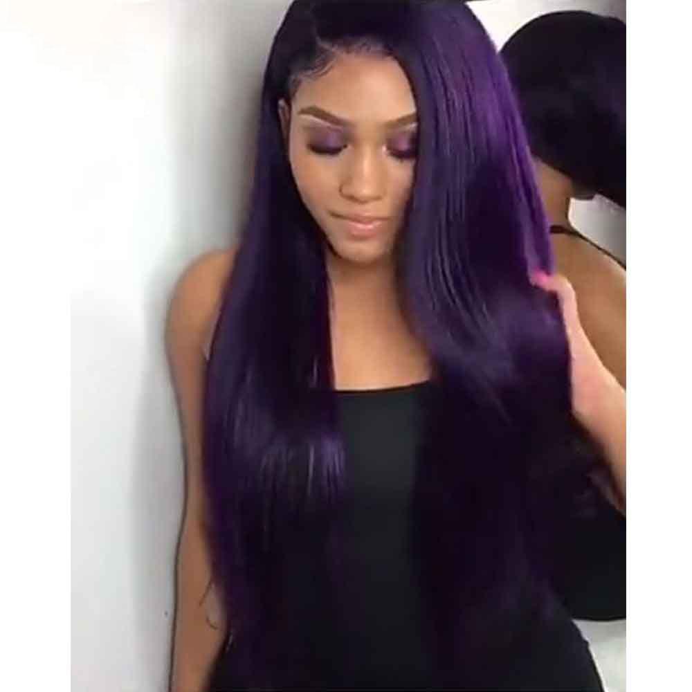 perruque femme violette