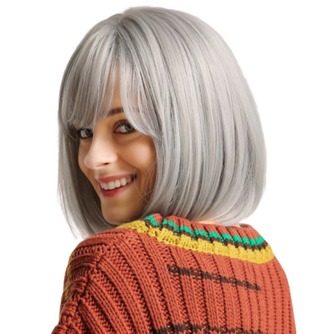 Perruque gris femme 