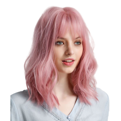 Perruque Rose Carré long