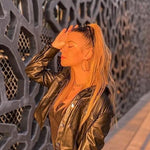 ponytail blond cheveux synthétiques