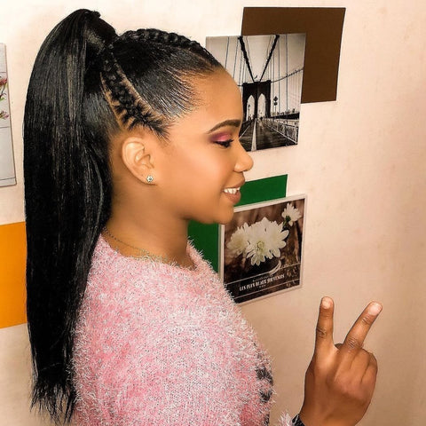 Ponytail Noire cheveux naturels