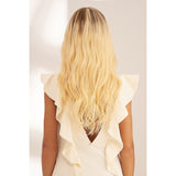 Perruque naturelle Blond Platine longue ondulé