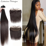 Très joli tissage brésilien lisse avec frontale